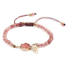 4MM faceted pink stone bracelet ladies fashion hand-woven creative bracelet new Jewellery GC452