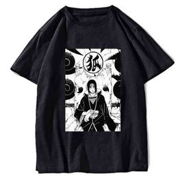 2020 Hip Hop T Shirt Japanese Harajuku anime itachi T-Shirt Streetwear Summer Tops Tees Cotton Tshirt Oversized HipHop G1203