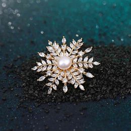 Freshwater Pearl Brooch Snowflake Series Clothes Accessories Exquisite
