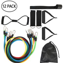 Bands 12Pcs/Set Resistance Pull Rope Sport Set Expander Yoga Exercise Fitness Latex Band Stretch Training Home Gyms Workout C0223