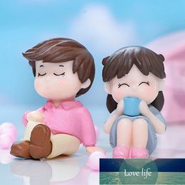 2pcs/set Mini Lovers Dolls Model Figures Micro Landscape Fairy Garden Gnomes Figurine Ornaments Decoration Miniature DIY Factory price expert design Quality