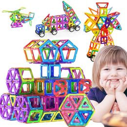DIY Magnetic Constructor Set Triangle Square Big Bricks Magnetic Building Blocks Designer Set Magnet Toys For Children Q0723