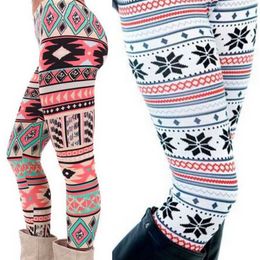 24colors Christmas Snow Elk Leggings Women Lady Casual Elasticity Skinny Printed Stretchy Pants Plus Size 4XL 211204