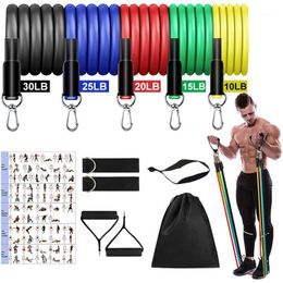 11 Pcs/Set Latex Resistance Bands Arm Power Strength Exercise Boxing Explosive Force Endurance Agility Workout Elastic Pull Rope1