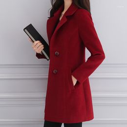 Winter Coat Women Fashion Woollen Female Jacket Korean Long Trench Clothes 2021 Plus Size Abrigo Mujer MY1