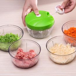 500ml Manual Garlic Press Rope Hand Chopper Processor Silcer Salad Maker Garlic Onion Slicer Cutter Kitchen Tool