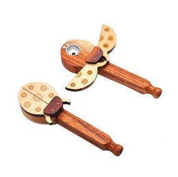 Lovely Cigarette Pipe Wooden Ladybugs Insect Tobacco Pipe Ladybug Shaped Wood Smoking Supply Portable Travel