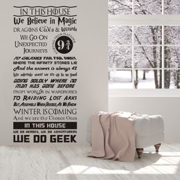 In This House Quotes Kids Wall Decal We Do Geek Vinyl Wall Stickers Mural Room Decoration Lord Of The Rings Wall Decor B300 210308