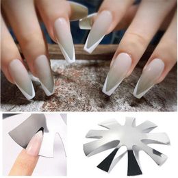 plate kits Canada - Nail Art Kits French Style Stainless Steel Plates Model Polishing Manicure Template