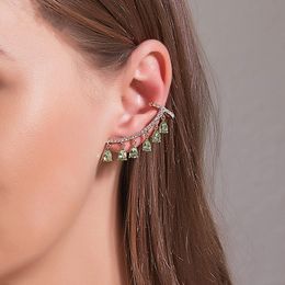 2022 fashion personality women Earrings temperament water drop tassel crystal zircon clip earrings integrated Earrings top quality manufacturer wholesale (no box)
