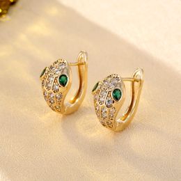 Womens Stud Earrings Crystal Jewellery snake Zodiac ear buckle Gold silver plated