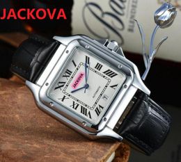 Top Brand Luxury Square Roman Designer Watches 40mm Genuine Leather Waterproof Watch Men relogio masculino Classic Quartz Battery Wristwatches Clock