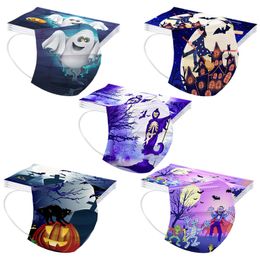 2021 Halloween Designer Face Mask Colour printing creative three-layer disposable children protective masks