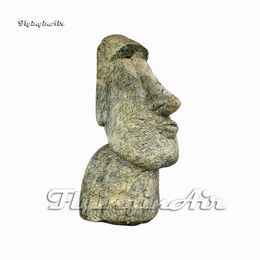 Customized Inflatable Moai Stone Statue 3m Height Blow Up Easter Island Sculpture Replica Balloon For Concert Stage And Park Decoration