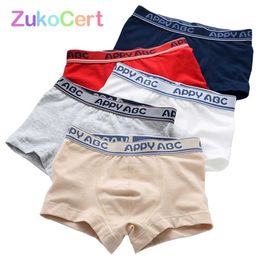 5 Pcs/lot Soft Organic Cotton Kids Boys Underwear Pure Color Children's Boxer For Boy Shorts Panties Teenage Underwear 2-16y 211122