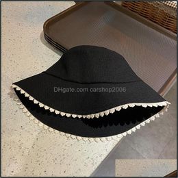 Caps Hats, Scarves & Gloves Fashion Aessorieshat Female Beige Black Lace Stitching Fisherman Summer Outdoor Designer Sun Wide Brim Hats Drop