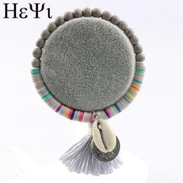 Bangle Fashion Colourful Natural Stone Handmade Bracelet With Tassels Pendant Shell Jewel Girl1