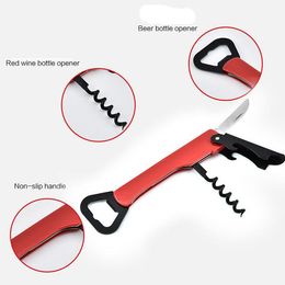 candy color bottle openers multifunction wine beer non-slip opener stainless steel 4 in 1 double hinged corkscrew kitchen bar tool