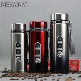 1000ML High Capacity Business Thermos Mug Stainless Steel Tumbler Insulated Water Bottle Vacuum Flask For Office Tea Mugs 211109