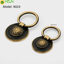 Lids Ming decoration concealed turn antique copper drawer handle Chinese black brass buckle furniture hardware