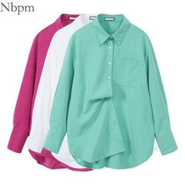 Nbpm Spring Women's Clothing Loose Shirt Sweet Chic Tops Elegant Blouses Blusas Mujer Clothes Female Fashion Solid Blouses 210529