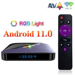 Smart TV Box Android 11 A95x F3 Air II Amlogic S905Y4 5G Wifi 4K 3D BT5.0 RGB Light TV Boxs HD Media Player 4GB 32GB