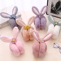 Party Favour Lovely Winter Warm rabbit Ear Warmers Glitter Ears Plush Earmuffs For Women Playful Girls Muffs Cold Protection