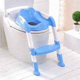 2 Colours Training Seat Children's With Adjustable Ladder Infant Toilet Folding 211028