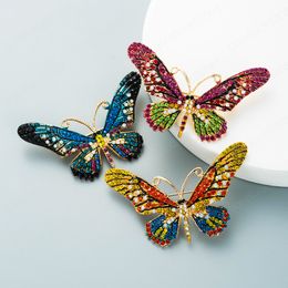 Elegant Multi Colour Crystal Butterfly Brooch Vintage Colourful Rhinestone Animals Brooch Pins Coat Decoration Jewellery