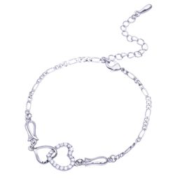 2021 Heart Crystal Chain Bracelet Ladies Bracelet Jewelry Custom Yiwu Jewelry