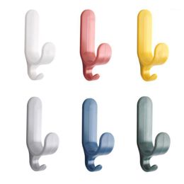 Hooks & Rails 4/6pcs Creative Sticker Hook Free Punch Wall Seamless Key Placement Classification Adhesive Hangers Hat Racks