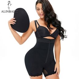 Butt Lifter Shapewear Full Body Shaper Underwear Fake Buttocks Lingerie Hip Pads Enhancer Shapwear Brief Straps Slimmer Waist 211218