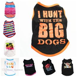 15 Colors Classic Dog Apparel Sublimation Printed Girl Puppy Shirt Soft Breathable Pet T-Shirt Fashion Dogs Clothes Sweatshirt for small doggy Halloween Pirate A53