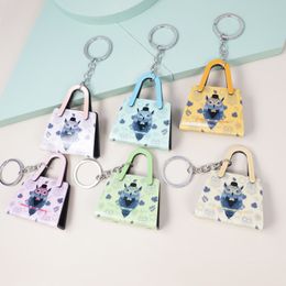 Acrylic Bag Gift Pendant Environmental Color Printing Keychain Anime Short Hair Girl Car Key Decoration Accessories