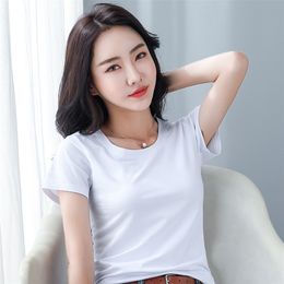 Make a large number of spot can provide good quality summer wear the new round neckline cotton short sleeve T-shirt 210306