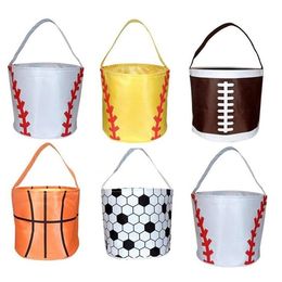 Festival Easter Handbag Basketball Easter Basket Sport Canvas Totes Football Baseball Soccer Softball Buckets Storage BagCandy Handbag ZC019