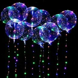 Light Up LED Balloon Float into the Air Luminous Transparent Clear Bubble Balloons Indoor Outdoor Decoration Birthday Party RRF13026