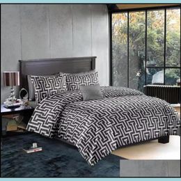 Bedding Sets Supplies Home Textiles & Garden Geometric Pattern Duvet Er King Size Textile Luxury Set High Quality Queen Bed Comforter Linen