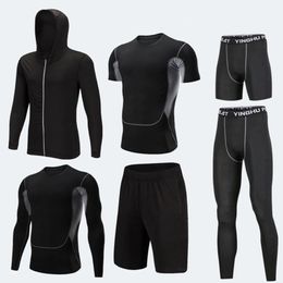 Men's Compression Sportswear Suits Gym Tights Training Clothes Workout Jogging Sports Set Running Tracksuit Quick Dry Plus Size C0202