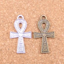 34pcs Antique Silver Plated Bronze Plated egyptian ankh life symbol Charms Pendant DIY Necklace Bracelet Bangle Findings 38*21mm