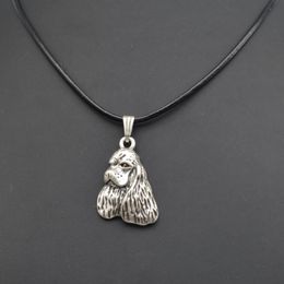 Whole Handmade Retro American Cocker Spaniel Necklace Female/Male Gift Jewelry Pendant --12pcs/Lot