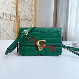 Luxury womens Crossbody handbag crocodile leather embossed leather messenger bag size 25cm flip bags