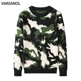 Varsanol Camouflage Winter Sweater Men Clothes Cotton Black Sweater Full Pattern Pullovers Casual O Neck Clothing 210601