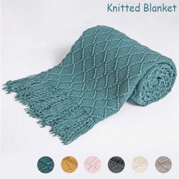 Blanket with Tassels Warm Knitted s on Beds Solid Color for Baby Soft Sofa Throw Travel TV Nap s 130x150 211122