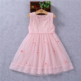 Girls Mermaid Dress for Kids Baby Girls Princess Party Birthday Mesh Dress with Flowers Appliques Ball Gown 3 Colour 2-7T Q0716