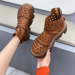 Sandals Fashion Boots For Women Summer 2021 Big Size 43 Ankle Boot Female Zipper Breathable Mesh Woman Footwear Women's Shoes