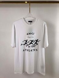 21ss mens Worn out Tee t shirts Graffiti Jogger letters printing men clothes short sleeve mens shirts tag letters New black white 03