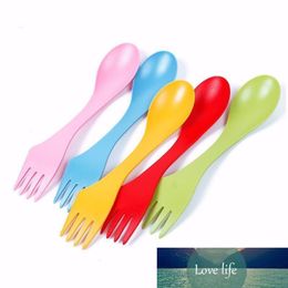 6Pcs 3 In 1 Spoon Fork Knife Cutlery Set Portable Lightweight Travel Camping Hiking Utensils Spork Dinnerware Sets Mixed Colour