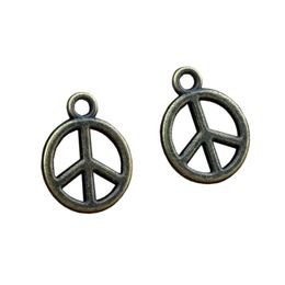 Alloy Peace Charm Pendants For Jewelry Making Bracelet Necklace DIY Accessories 12.5*16.5mm Antique Bronze 200Pcs A-330