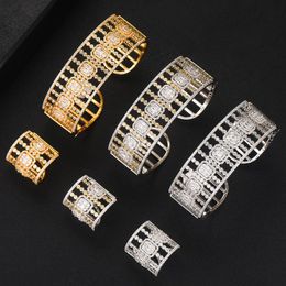 Earrings & Necklace Missvikki Super Fine Luxury African Nigerian Wide Bangle Ring Sets Jewelry Set For Women Wedding Brincos Para As Mulhere